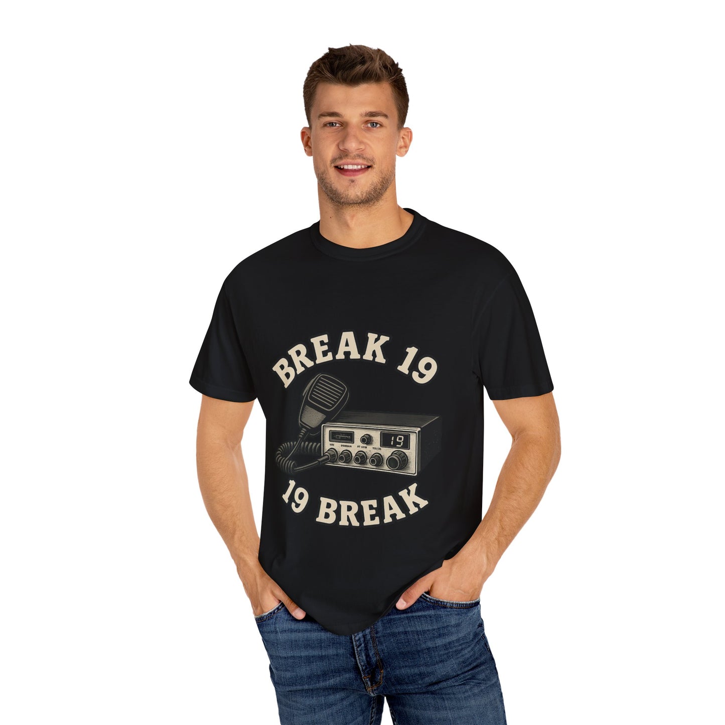 Retro Communication T-shirt with "BREAK 19" Design, Perfect for Truckers & Casual Wear, Gift for Road Trippers, Vintage Style Tee, [...]