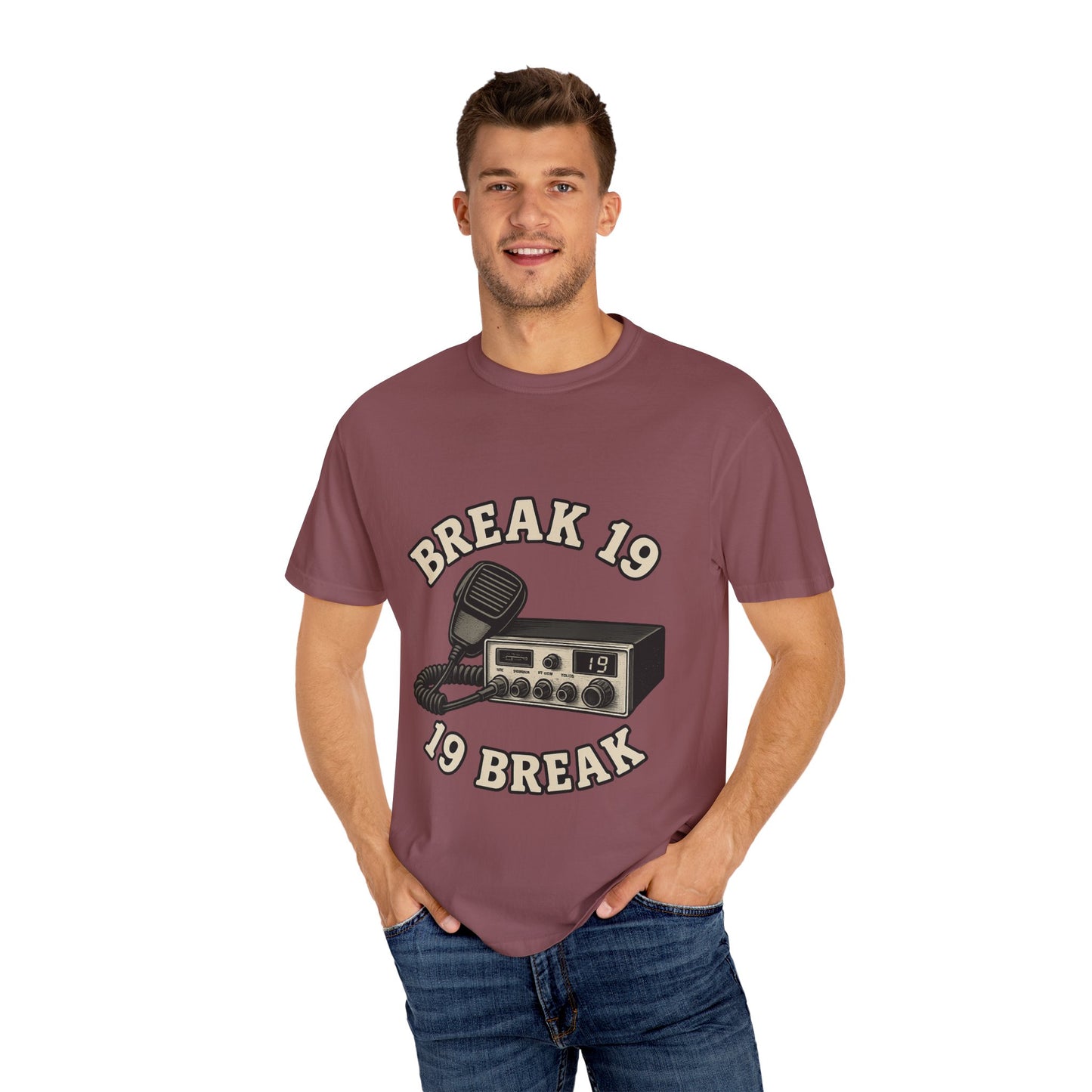 Retro Communication T-shirt with "BREAK 19" Design, Perfect for Truckers & Casual Wear, Gift for Road Trippers, Vintage Style Tee, [...]