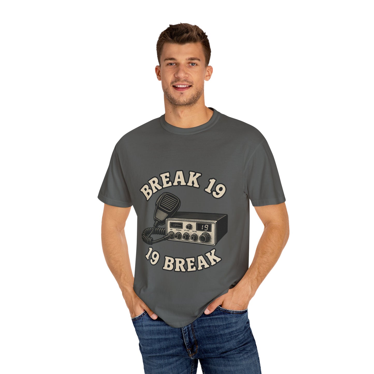 Retro Communication T-shirt with "BREAK 19" Design, Perfect for Truckers & Casual Wear, Gift for Road Trippers, Vintage Style Tee, [...]